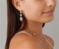 Vicenza - Piazzetta Palladio 2 - Pendientes Marco Bicego Mujer Siviglia in Oro amarillo Acquamarina OB1477-AQ01 - OB1477-AQ01